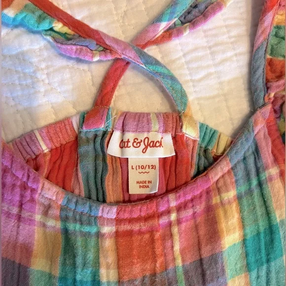 EUC Colorful Cat and Jack girls Easter dress - size 10-12 Large - Picture 10 of 12